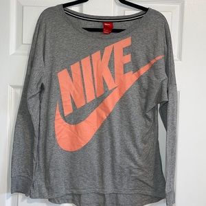 Grey and Orange Nike Long Sleeve